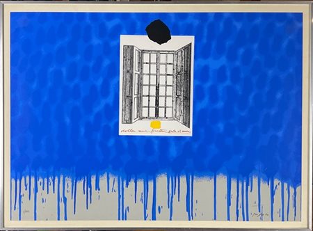 Concetto Pozzati "Dalla mia finestra vedo il mare" 
serigrafia a colori
cm 48x68