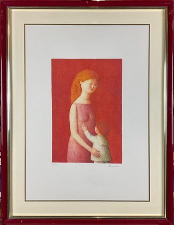 Antonio Bueno "Senza titolo" 
litografia a colori - prova d'artista
cm 67x47
fir