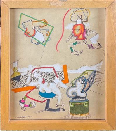 Antonio Caldarera "Senza titolo" 1974
tecnica mista su carta
cm 25x20,5
firmato