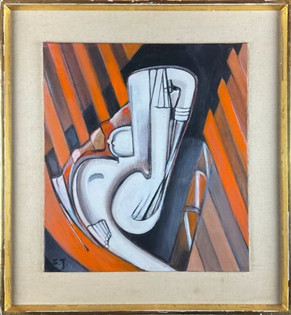 Simonetta Vigevani Jung "Homo Novus n. 55" 1976
olio su tela
cm 45x40
siglato in