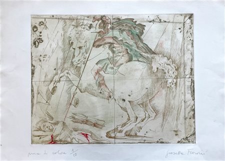 Giosetta Fioroni "Senza titolo" 
acquaforte e acquatinta a colori - prova di col