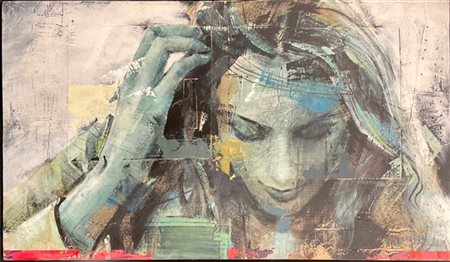 PIER TOFFOLETTI "Verde femminile" 
tecnica mista su compensato
cm 60,5x103,5
tit