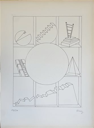 Antonio Fomez "Senza titolo" 
acquaforte e calcografia
cm 70x50,5
firmata e nume