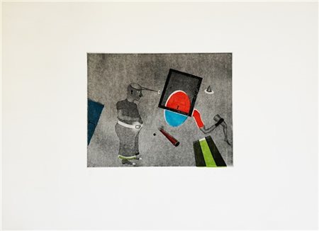 Zivko Djak "Senza titolo" 1974
acquaforte e acquatinta a colori
(lastra cm 24,5x