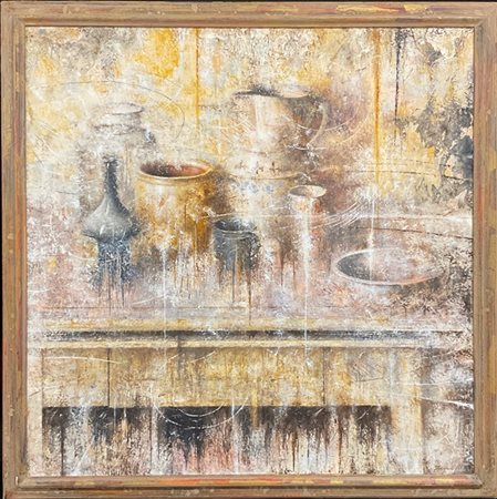 FABIO INVERNI "Oggetti nello studio" 1997
tecnica mista su tela
cm 101x100
firma