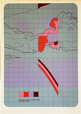 Lucia Pescador "Ipotesi di colore con campionatura su ricalco nubi" 1973
serigra