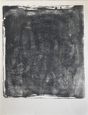 Lorenzo Tornabuoni "Graffito" 1973
litografia a colori - prova di stato
cm 100x7