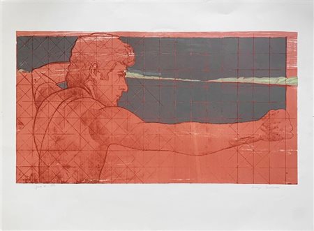 Lorenzo Tornabuoni "Senza titolo" 
litografia a colori - prova di stato
cm 70x10