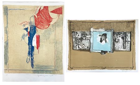 Alberto Gianquinto Due litografie a colori
cm 70x50
firmate e iscritte p.d.a. e