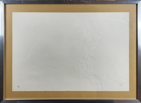 Mario Ceroli "Senza titolo" 
calcografia su carta
cm 49x70
firmata e numerata 80