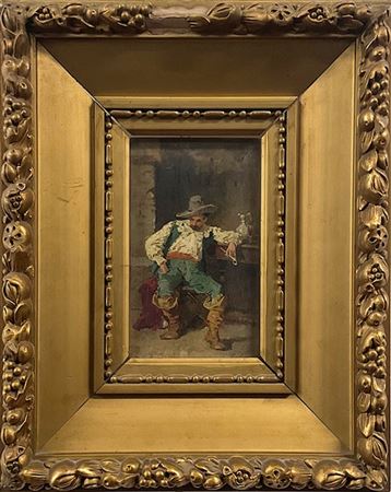 Francesco Peluso Bozzeto per "Fumatore in taverna"
olio su tavoletta (cm 17,5x11