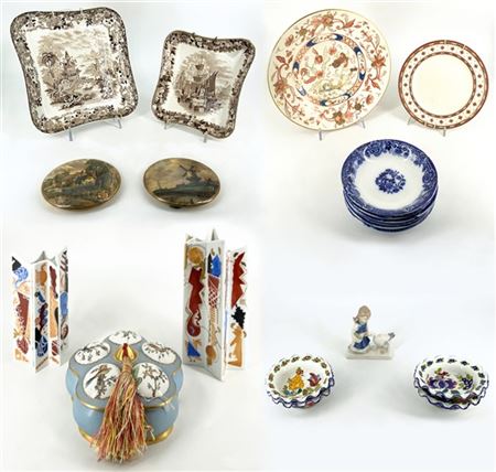 Cartone contenente diversi oggetti in ceramica di diverso uso e forma (difetti)