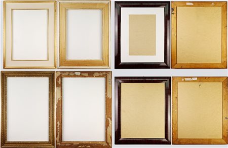 Lotto composto da sette diverse cornici in legno e altri materiali. Alcune dora