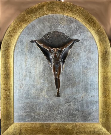 Alexander Kossuth "Cristo" scultura multiplo ad altorilievo in bronzo (cm 36x26,
