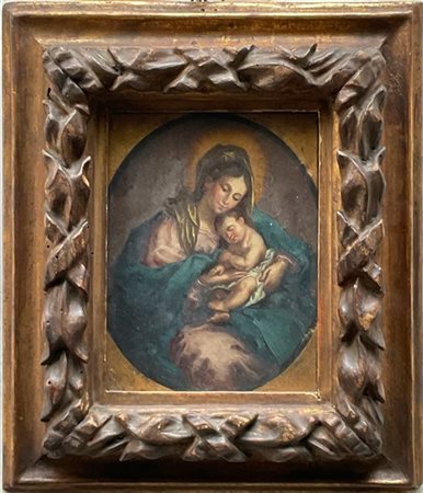 Scuola del secolo XVIII

"Madonna con Bambino"
olio su tavoletta (cm 18,5x14,5)