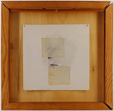 Gianni Baretta "TE 959" '79 Collage e tecnica mista su carta (cm 20x20) In corni