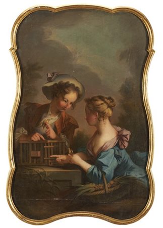 Scuola francese della fine del secolo XVIII

"Scena di genere con ragazze e gab