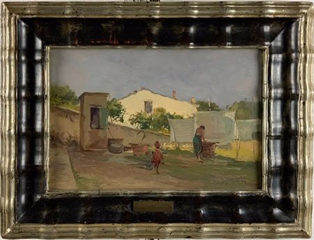 Giuseppe Galli "Rustico a Castiglioncello" 1938
olio su compensato (cm 20x30)
Ti