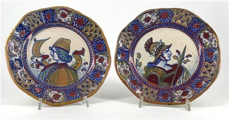 Manifattura Alfredo Santarelli, Gualdo Tadino, inizio secolo XX. Coppia di piat