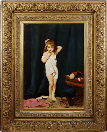 Elisa Roy "Ritratto di bambina" 
olio su tela (cm 66x47)
Firmato in alto a destr