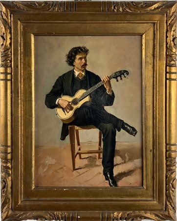 Ignoto della fine del secolo XIX

"Chitarrista" 
olio su cartone (cm 30x22)
al
