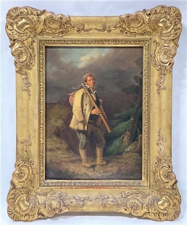 Scuola francese del secolo XIX

"Taglialegna" 
olio su tela (cm 57,5x43,5)
Reca