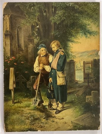 Ignoto da Jakob Becker

"Alla tomba dell'eroe" 
olio su tavola (cm 24x18)
Dedic