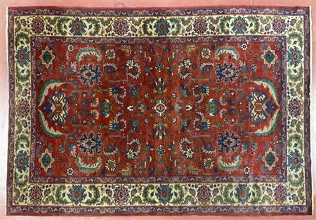 Tappeto Sparta, Anatolia, secolo XX. Decoro all over floreale policromo su fond