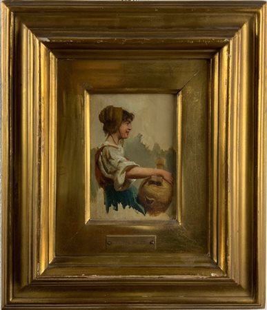 Ignoto del secolo XIX

"L'acquaiola" 
olio su cartoncino (cm 15,5x11)
Reca trac