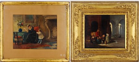 Lotto composto da un acquerello su carta di Giacomo Campi, firmato in basso a d