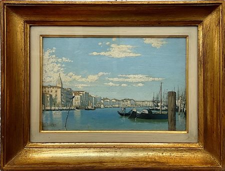 Ignoto del secolo XX

"Veduta lagunare" 
olio su tavoletta (cm 17,5x26)
reca tr