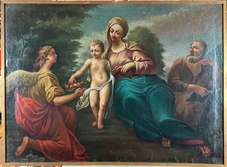 Ignoto

Antico dipinto raffigurante "Riposo durante la fuga in Egitto"
olio su