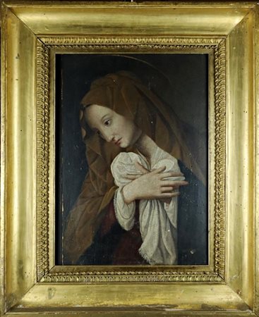 Ignoto

Antico dipinto raffigurante "Vergine"
olio su tavola (cm 59x40)
in corn