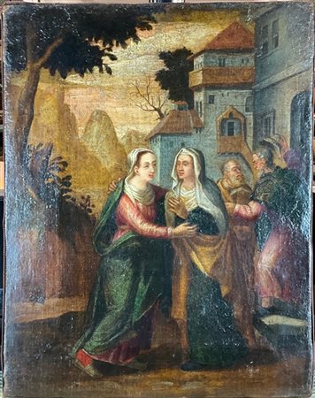 Scuola del secolo XVIII

"La Visitazione"
olio su tela (cm 36x28)
(difetti)