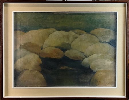 Ida Donati "Scogli" 
olio su tela (cm 72x53)
in cornice (difetti)

Provenienza
E