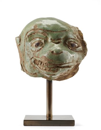 Testa di scimmia in ceramica invetriata verde (difetti)
Cina, dinastia Ming (13