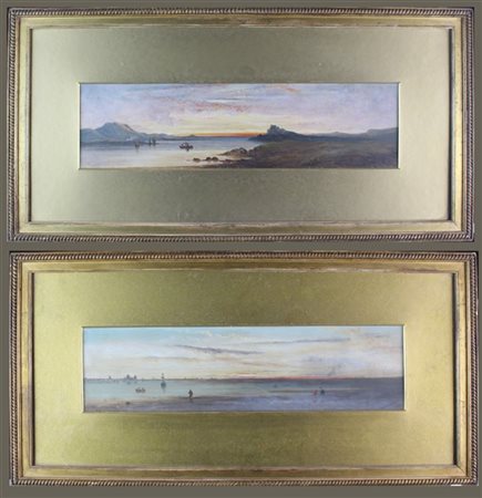 Ignoto del secolo XIX, Coppia di paesaggi
olio su cartone (cm 12x45)

al retro: