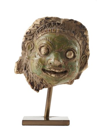 Testa di Bhairava in ceramica invetriata verde (difetti)
Cina, dinastia Ming (1