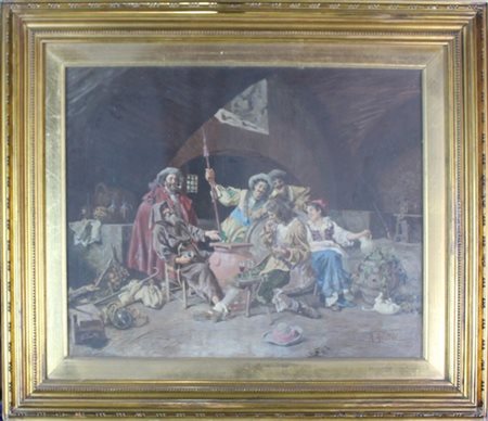 Ignoto 

"Il gioco dei dadi" 
olio su tela (cm 40x50)
firmato in basso a destra