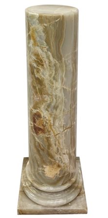 Colonna portavaso in onice con base quadrata (cm 35x99,5x35) (difetti)