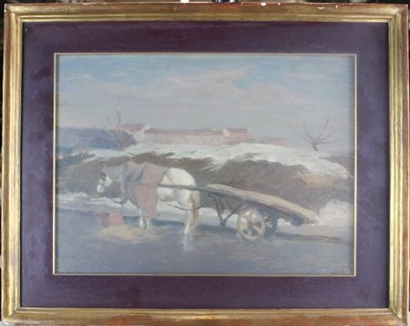 Riccardo Virgilio "Cavallo in riposo" Milano, periferia di Porta Garibaldi
olio