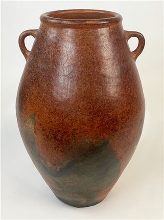 Grande vaso ovoidale biansato in terracotta (h. cm 80) (lievi difetti)