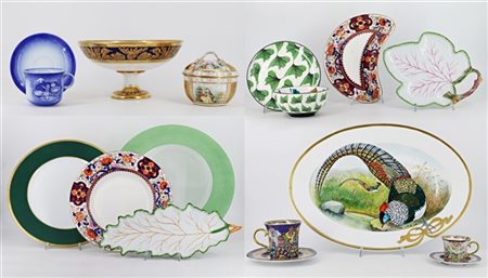 Manifatture differenti. Lotto composto da numerosi oggetti in porcellana e cera