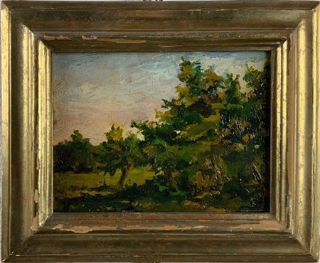 Ignoto di fine secolo XIX

"Scorcio boschivo" 
olio su compensato (cm 16,5x21,5