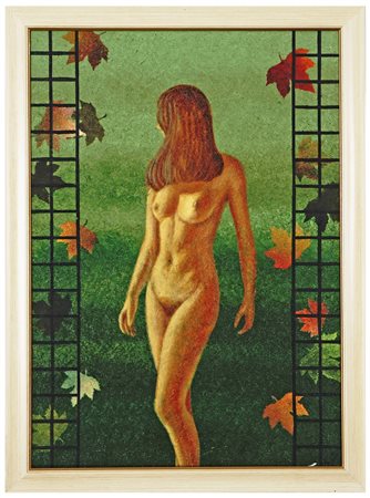 Firmato in basso a destra. Al retro firma e relativo numero di codice....