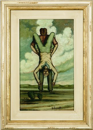 Firmato in basso a destra. Al retro titolo, anno e firma Cornice presente.