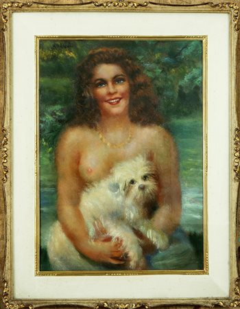 Firmato in basso a sinistra. Cornice presente.