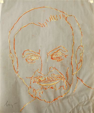 Firma in basso a sinistra. Autentica su fotografia di Roberta Baj. Segni di...