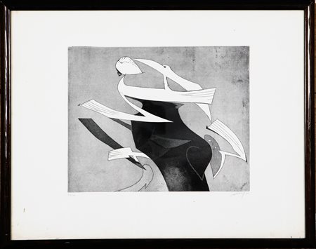 Tiratura: 59/100. Misure disegno: Cm 31x39 Firma, tiratira e data in basso a...