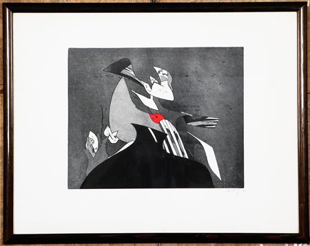 Tiratura: 60/100. Misure disegno: Cm 31x39. Tiratura, firma e anno in basso a...